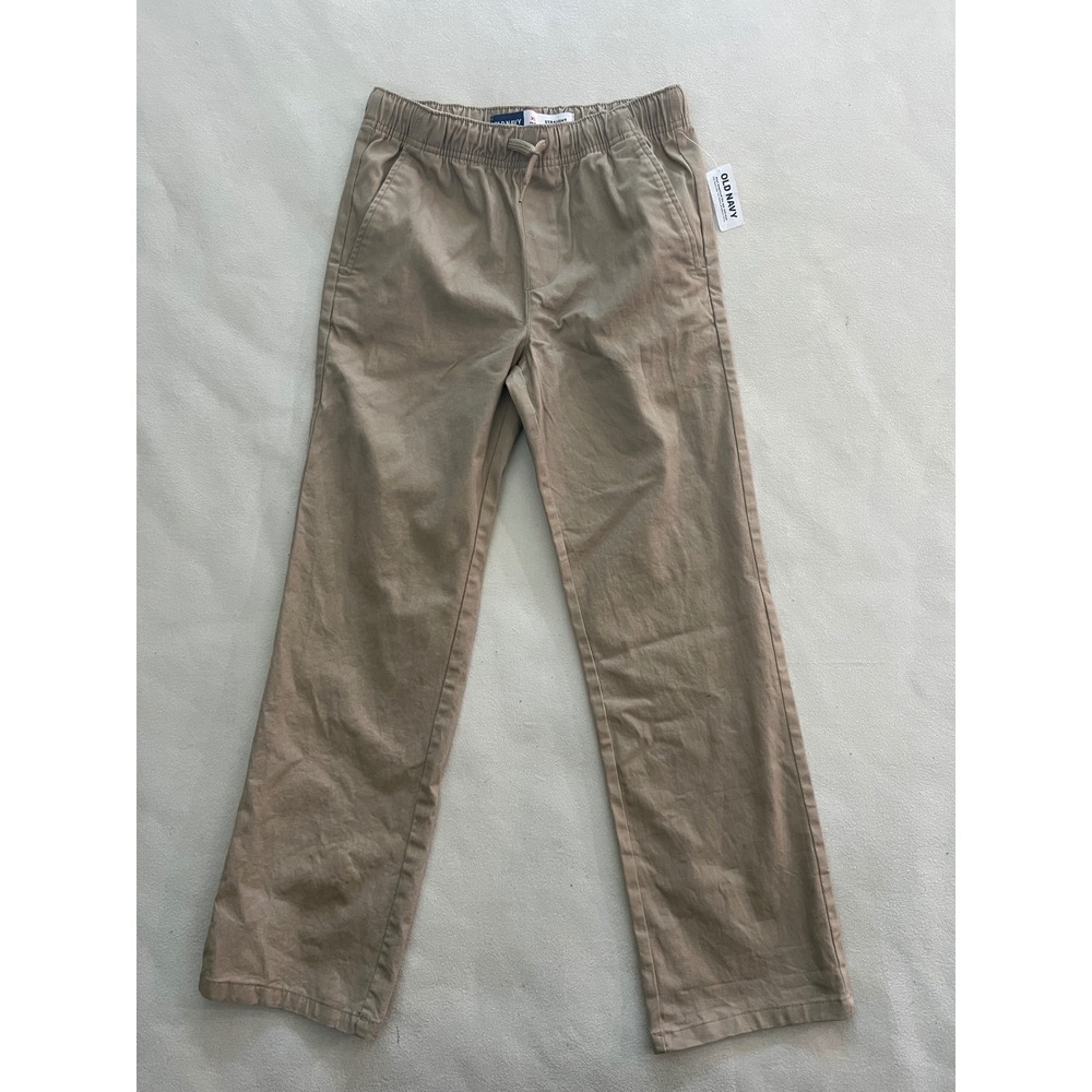 Old Navy Kids XL 14-16 Khaki Straight Built-In Flex Elastic Waist Pants Tan NWT